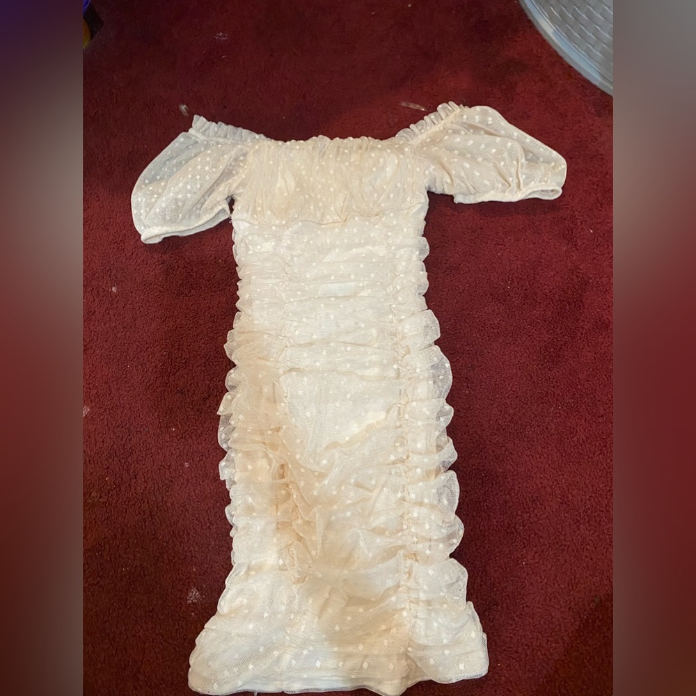 White Scrunch Dress